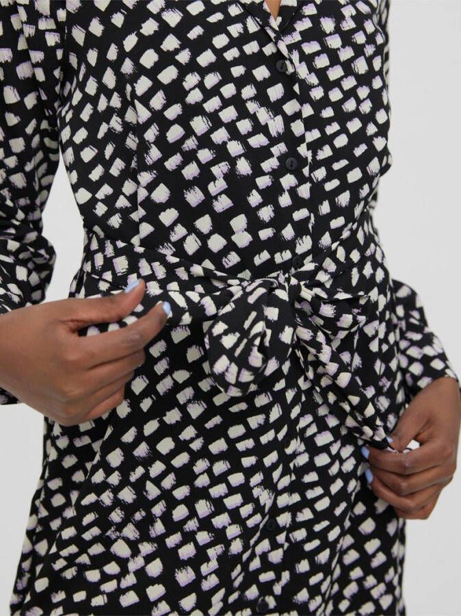 VERO MODA jurk VMOLGA van gerecycled polyester zwart/wit