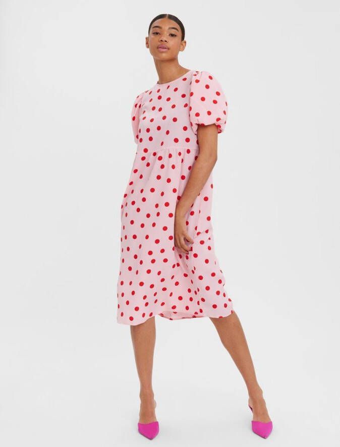 Vero Moda Midi jurk pofmouwen midi