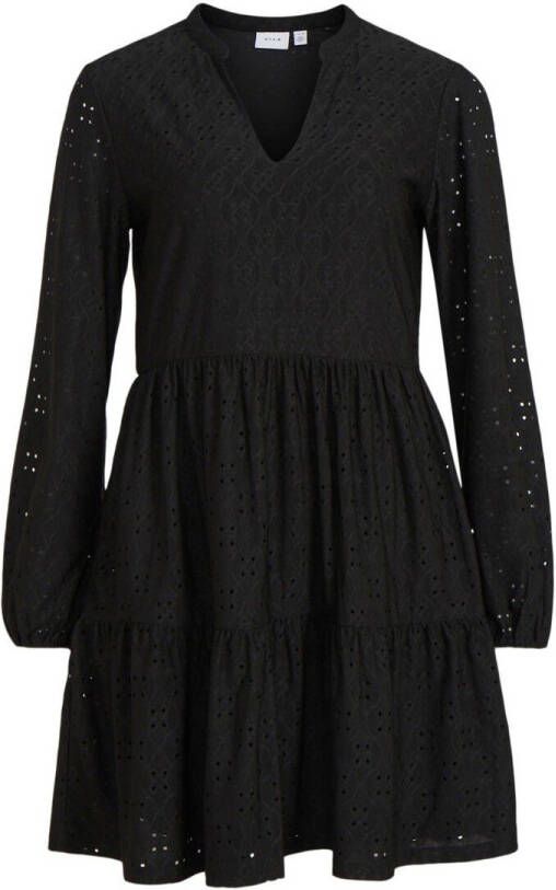 VILA A lijn jurk VIKAWA van gerecycled polyester zwart