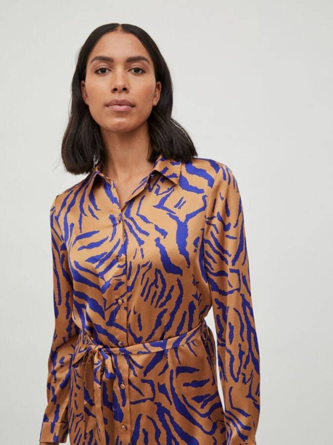 Vila Blousejurk lange knoopriem