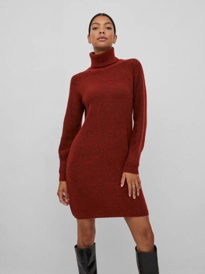 Vila Gebreide jurk hoge hals