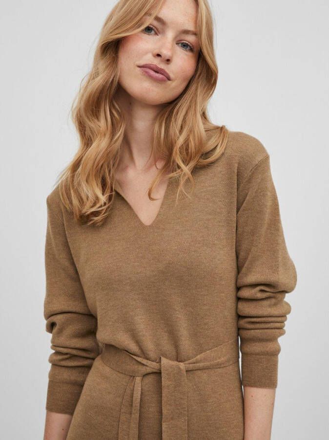 Vila Trui jurk met strikceintuur en hemdskraag