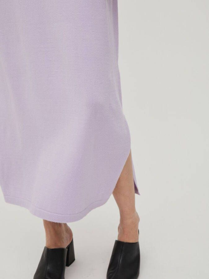 Vila Gebreide jurk lange mouwen