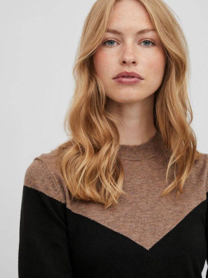 Vila Gebreide jurk lange mouwen