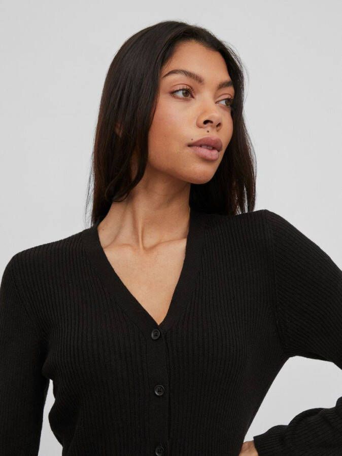 Vila Gebreide jurk lange mouwen