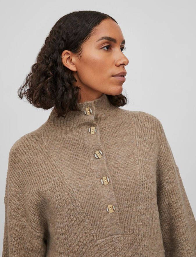 Vila Gebreide jurk lange mouwen