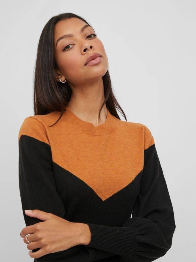 Vila Gebreide jurk lange mouwen