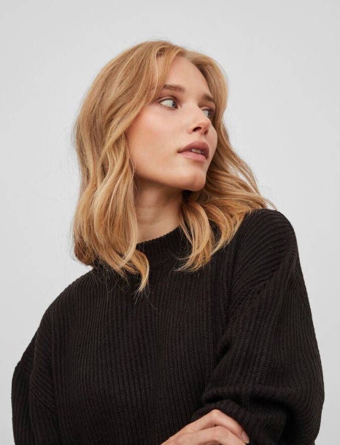 Vila Gebreide jurk lange mouwen