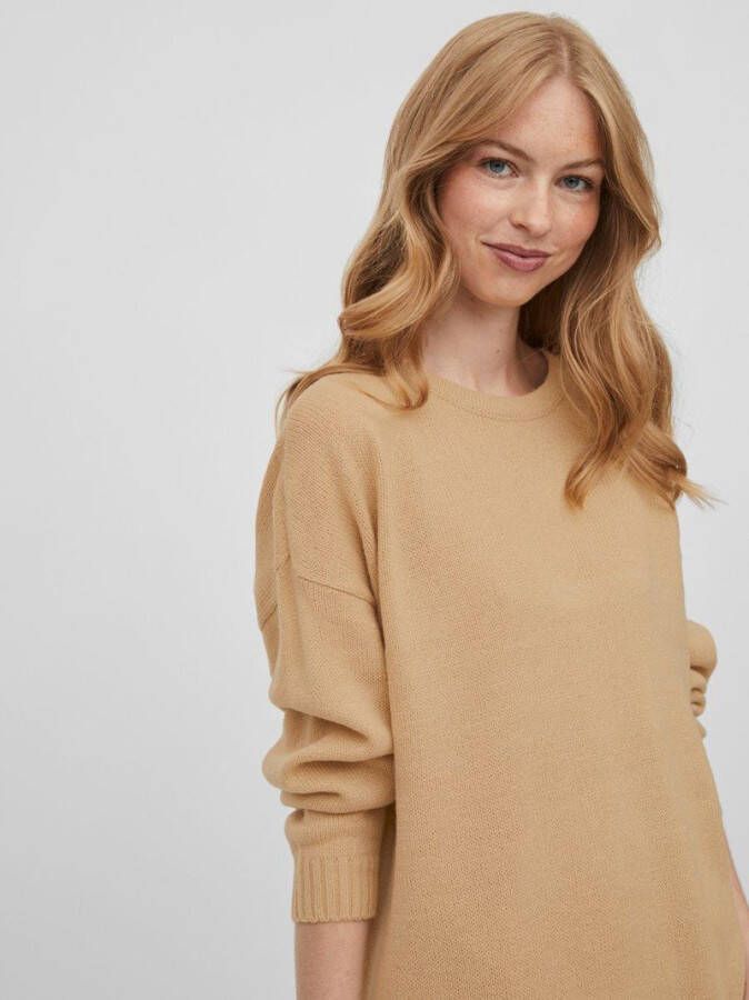 Vila Gebreide jurk lange mouwen