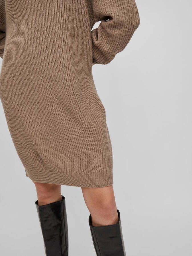 Vila Gebreide jurk lange mouwen