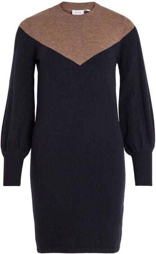 Vila Gebreide jurk lange mouwen