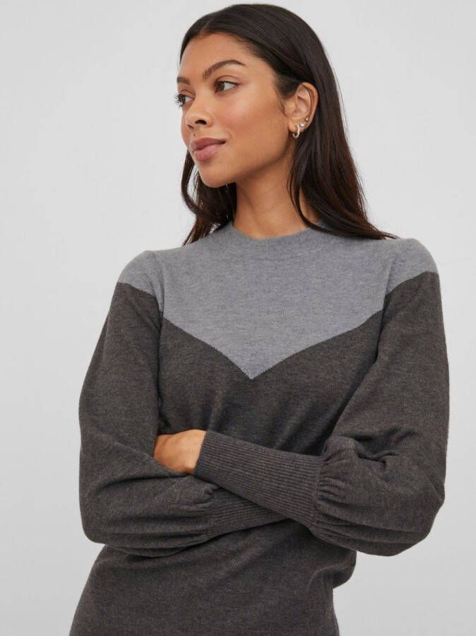 Vila Gebreide jurk lange mouwen