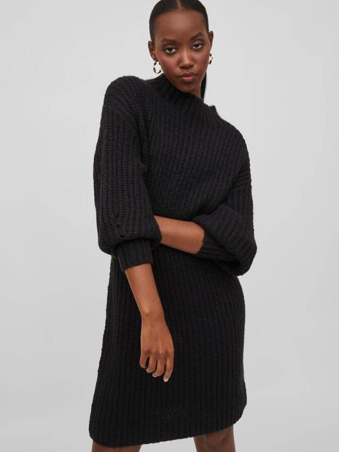 Vila Gebreide jurk lange mouwen