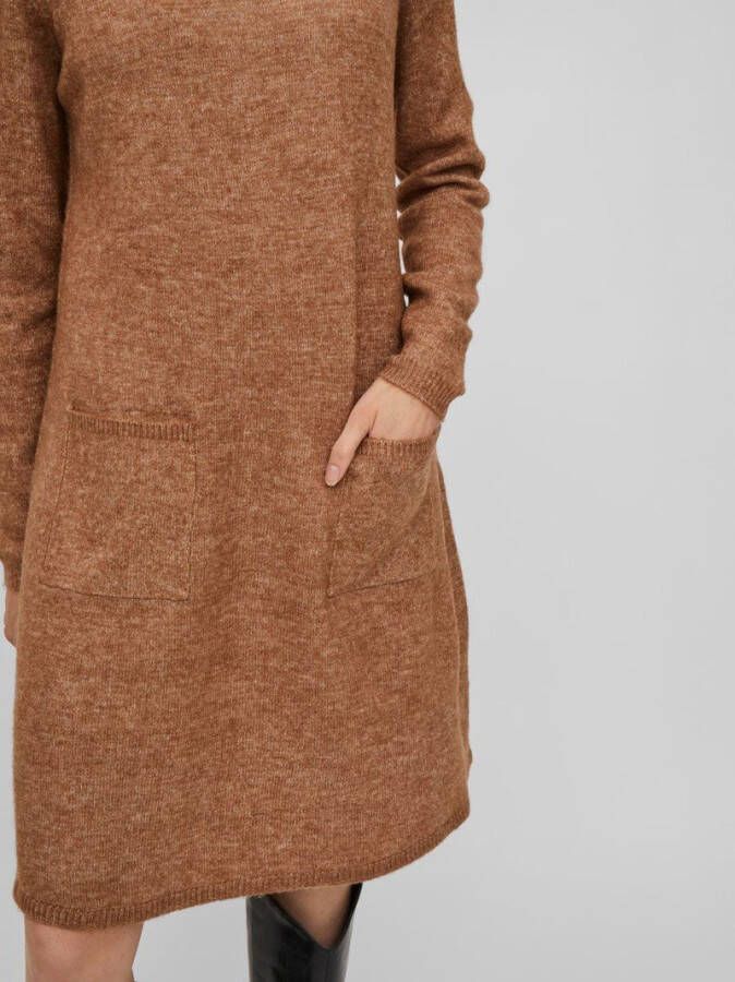 Vila Gebreide jurk lange mouwen