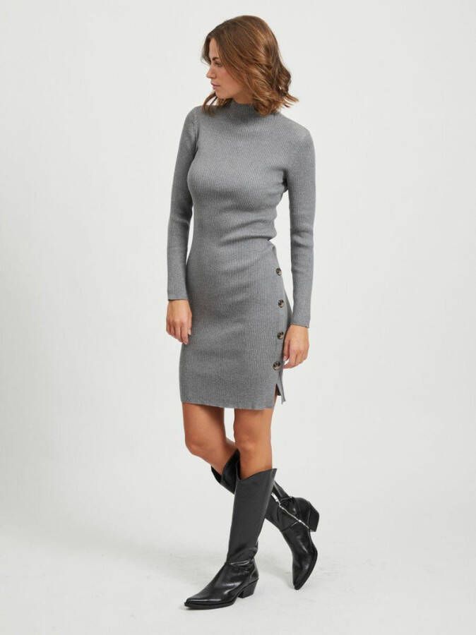 Vila Gebreide jurk lange rib