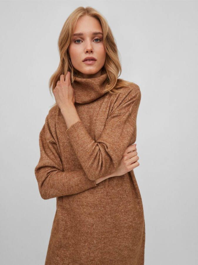 Vila Gebreide jurk rolkraag