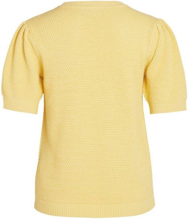 Vila Gebreide top pofmouwen