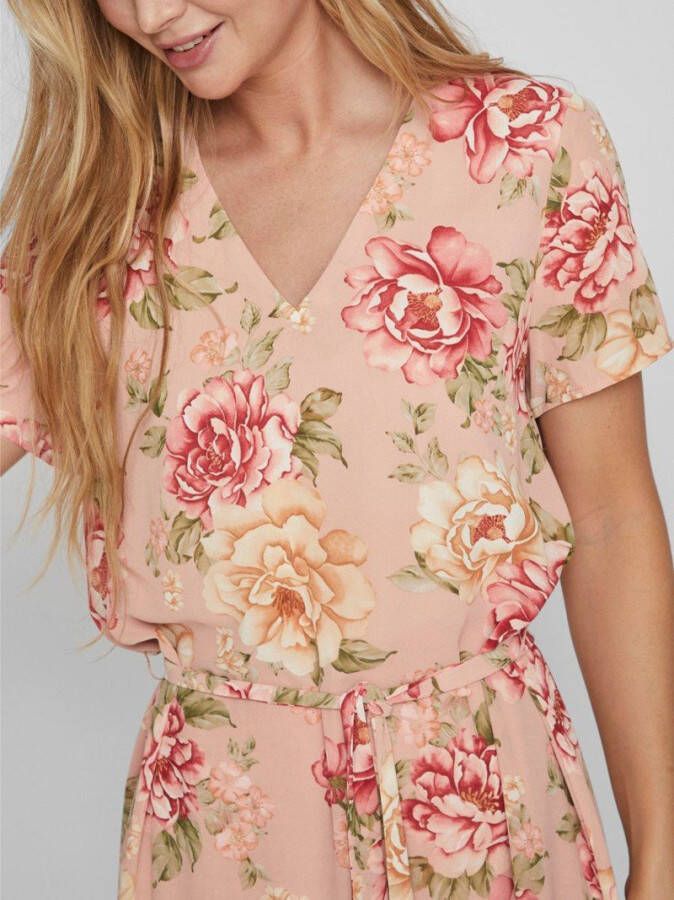 Vila Jurk met korte mouwen knoopriem in de taille