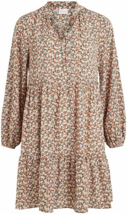 Vila Jurk met lange mouwen gebloemd