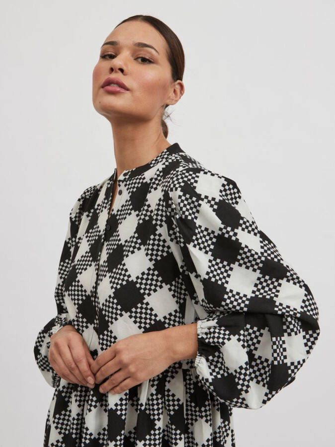 Vila Jurk met lange mouwen geruit