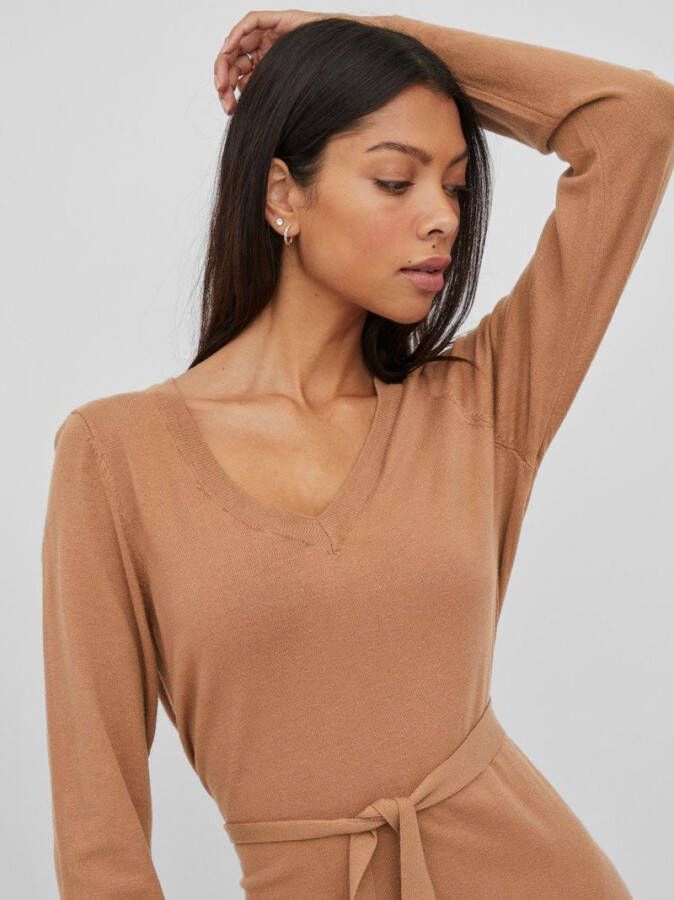 Vila Jurk met lange mouwen knoopriem in de taille