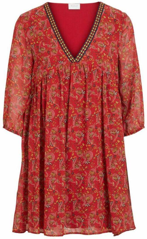 Vila Jurk paisleyprint 3/4 mouw