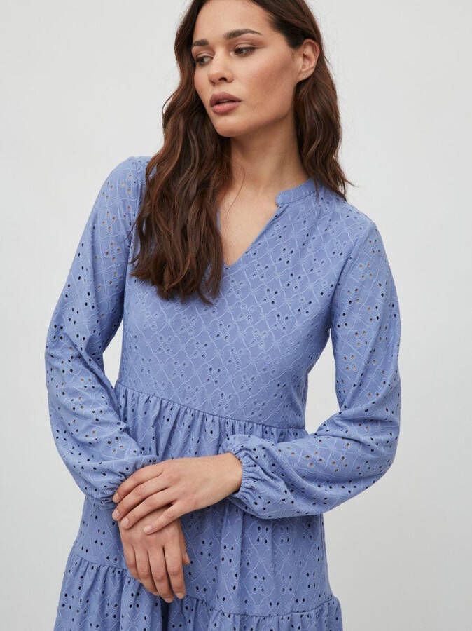 VILA A lijn jurk VIKAWA van gerecycled polyester blauw