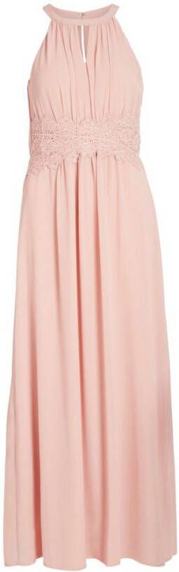 Vila Maxi jurk halterneck geplooide