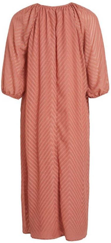 Vila Midi jurk 3/4 mouwen structuur