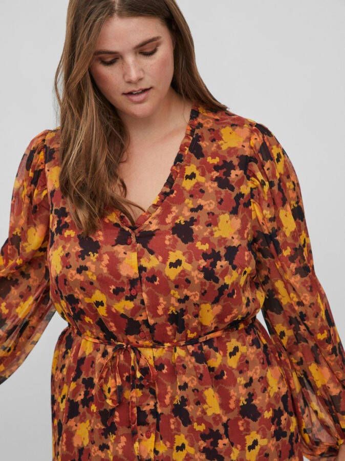 Vila Midi jurk curve bloemen