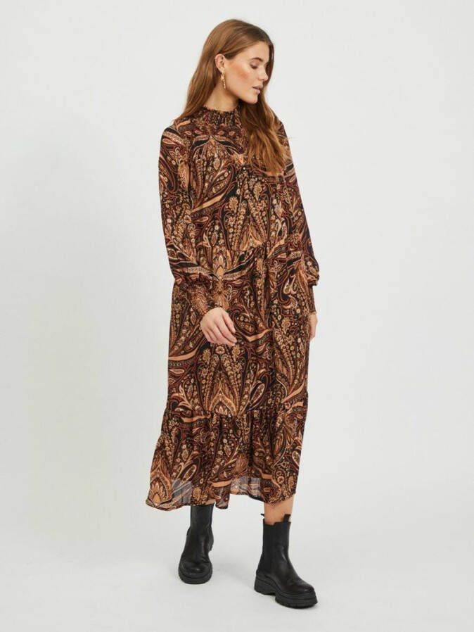 VILA blousejurk met all over print oranje
