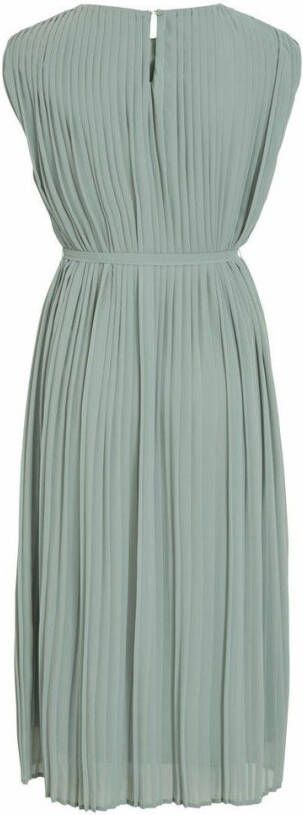 Vila Midi jurk geplooide strikkoord