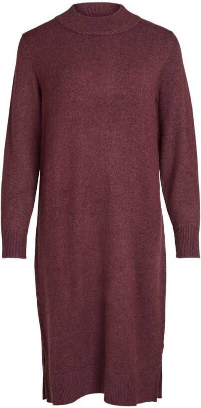 Vila Midi jurk lange mouwen ronde halslijn