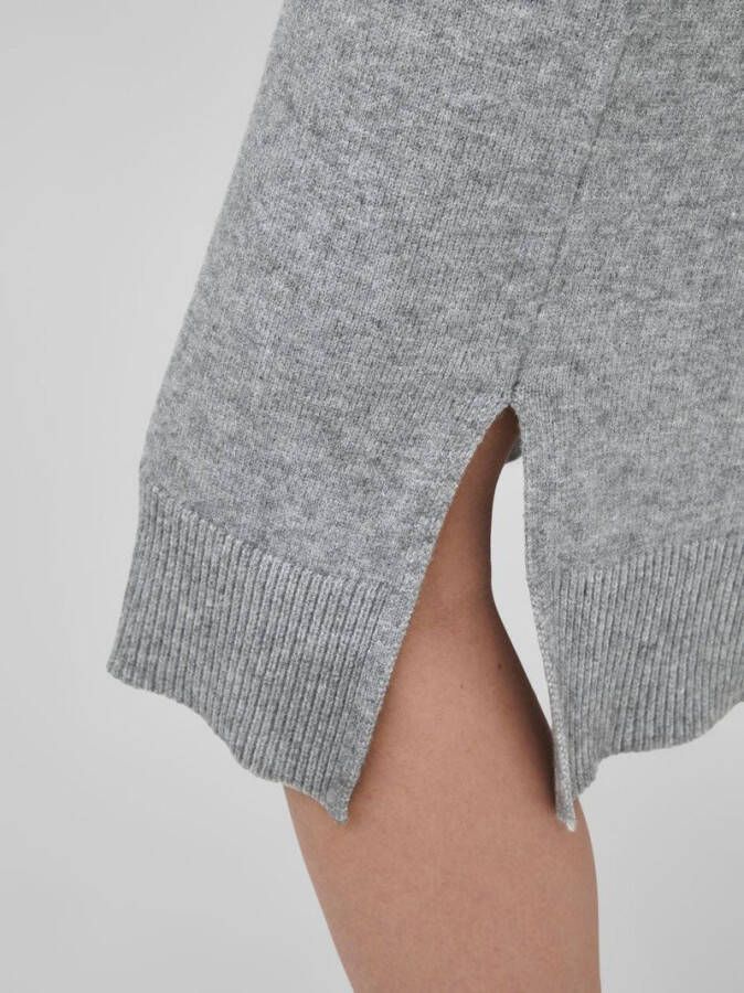 Vila Midi jurk lange mouwen ronde halslijn