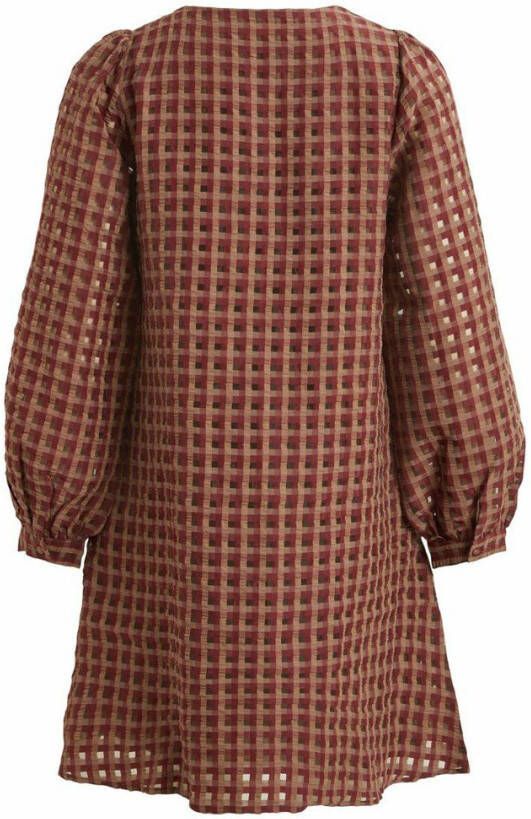 Vila Mini jurk geruite v hals