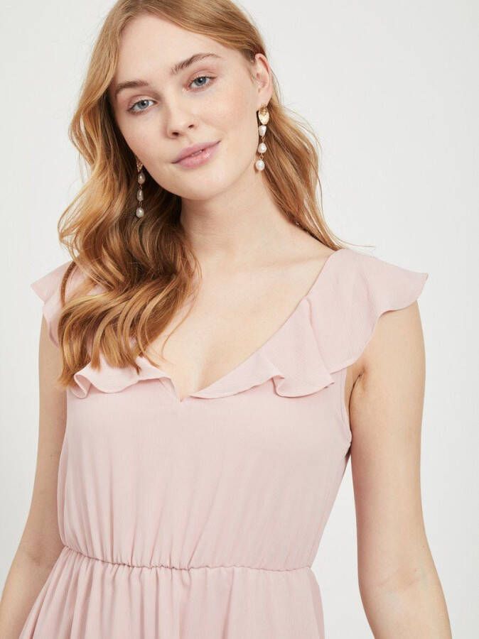 Vila Mini jurk v hals ruche