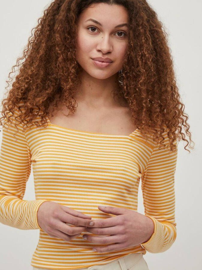 Vila Top met lange mouwen vierkante hals