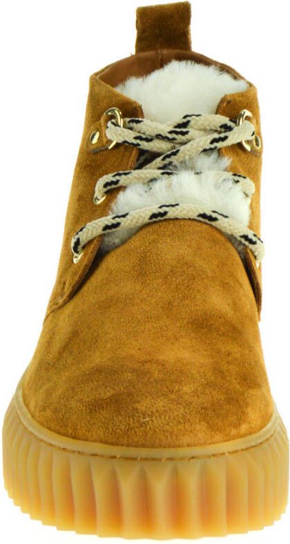 Voile blanche Dames veterschoenen cognac