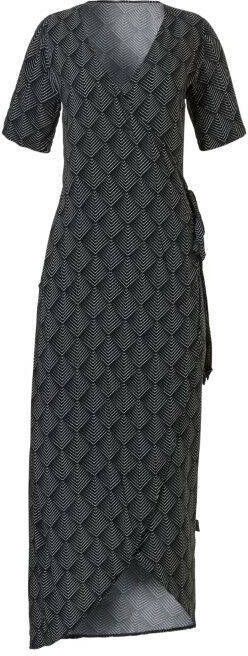 TC WOW wikkel strandjurk met all over print zwart/wit