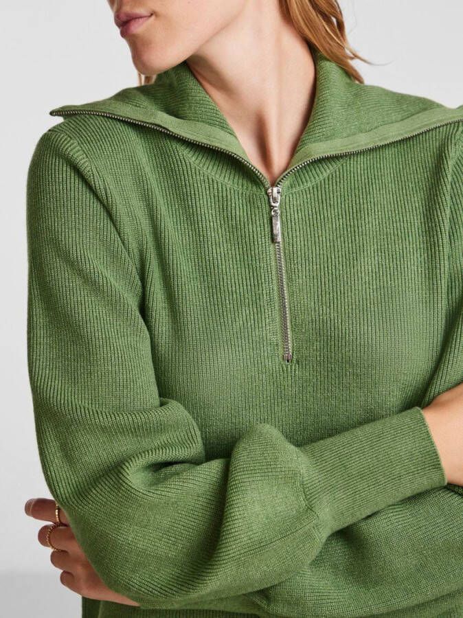 Y.A.S. Groene Mini Jurk Yasdalma Ls Zip Knit Dress