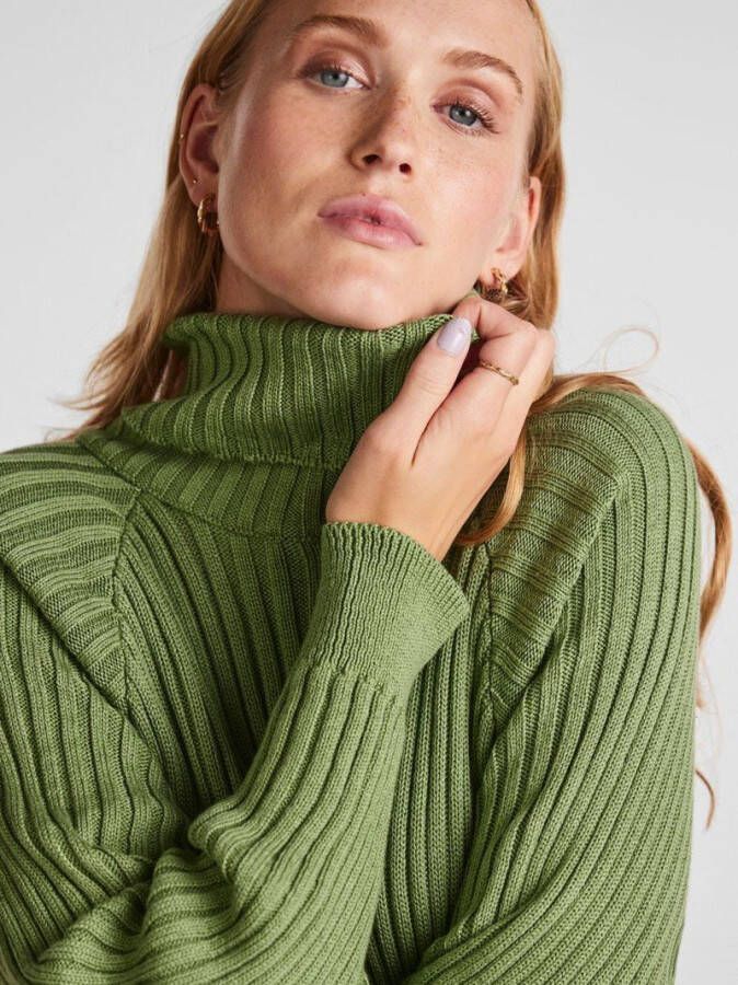 Y.A.S. Groene Midi Jurk Yasmavi Knit Midi Rollneck Dress