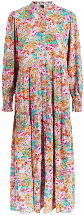 Y.A.S gebloemde maxi jurk YASALIRA lichtgroen/roze