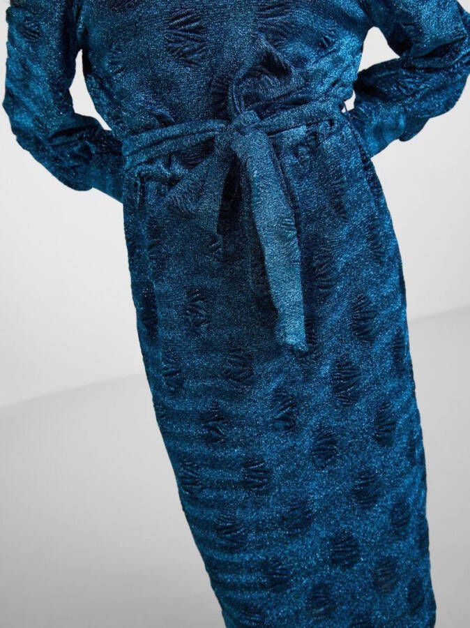 Y.A.S Danuba ls midi dress blue danube & black