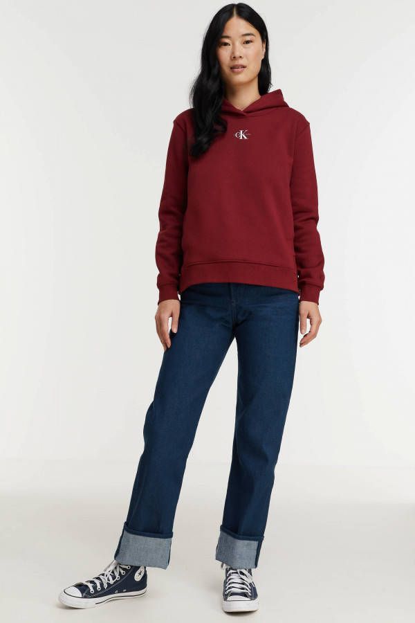Calvin klein JEANS hoodie met biologisch katoen donkerrood