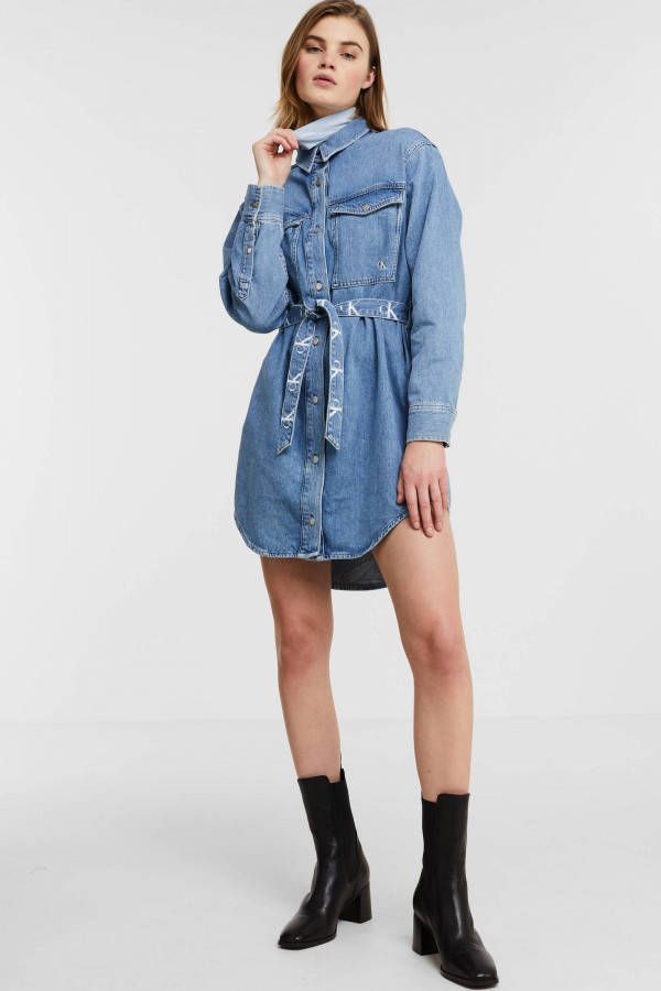 Calvin Klein Jeansjurk RELAXED SHIRT DRESS met separate riem met ck logomonogram