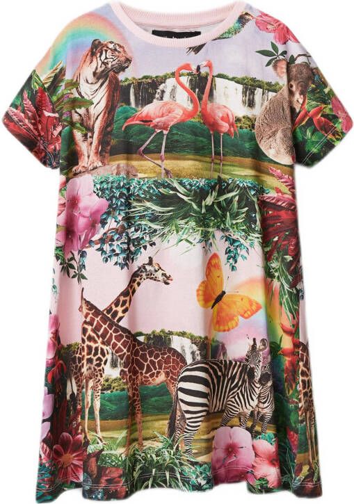Desigual A lijn jurk met all over print lila/multicolor