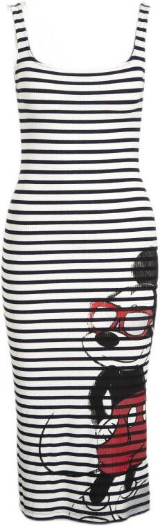 Desigual gestreepte jurk zwart/wit