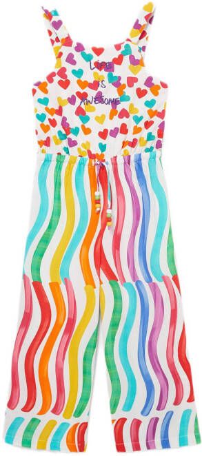 Desigual jumpsuit met all over print rood/multicolor