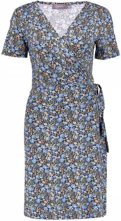 Geisha gebloemde wikkeljurk LIZZ blauw