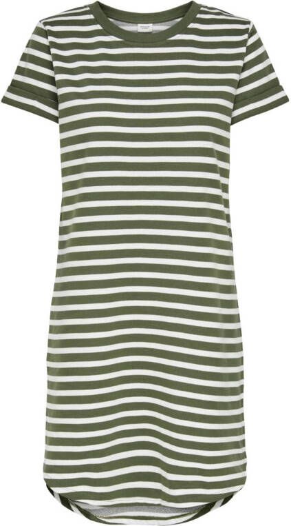 JACQUELINE DE YONG gestreepte jurk JDYIVY zwart/wit